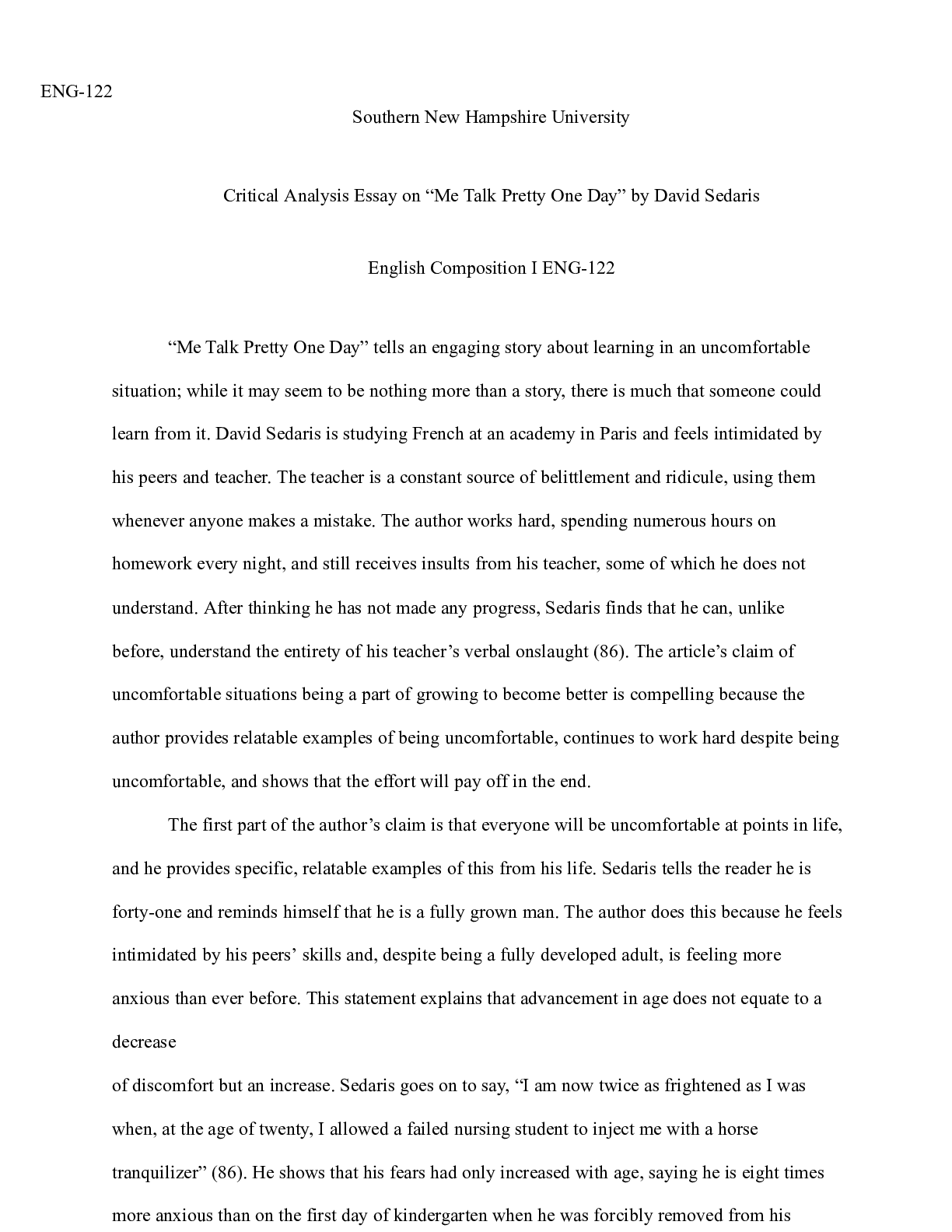 Preview image for 8 4 Summative Assessment Part Two  Critical Analysis Essay.docx  ENG-122  Southern New Ham